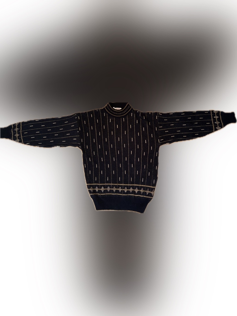 VTG Wrangler Sweater Men’s Medium Mock Neck Western Southwestern Geometric USA